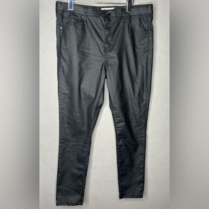 Topshop Jamie Faux Leather Skinny Jeans, W36, L32 Black Women’s